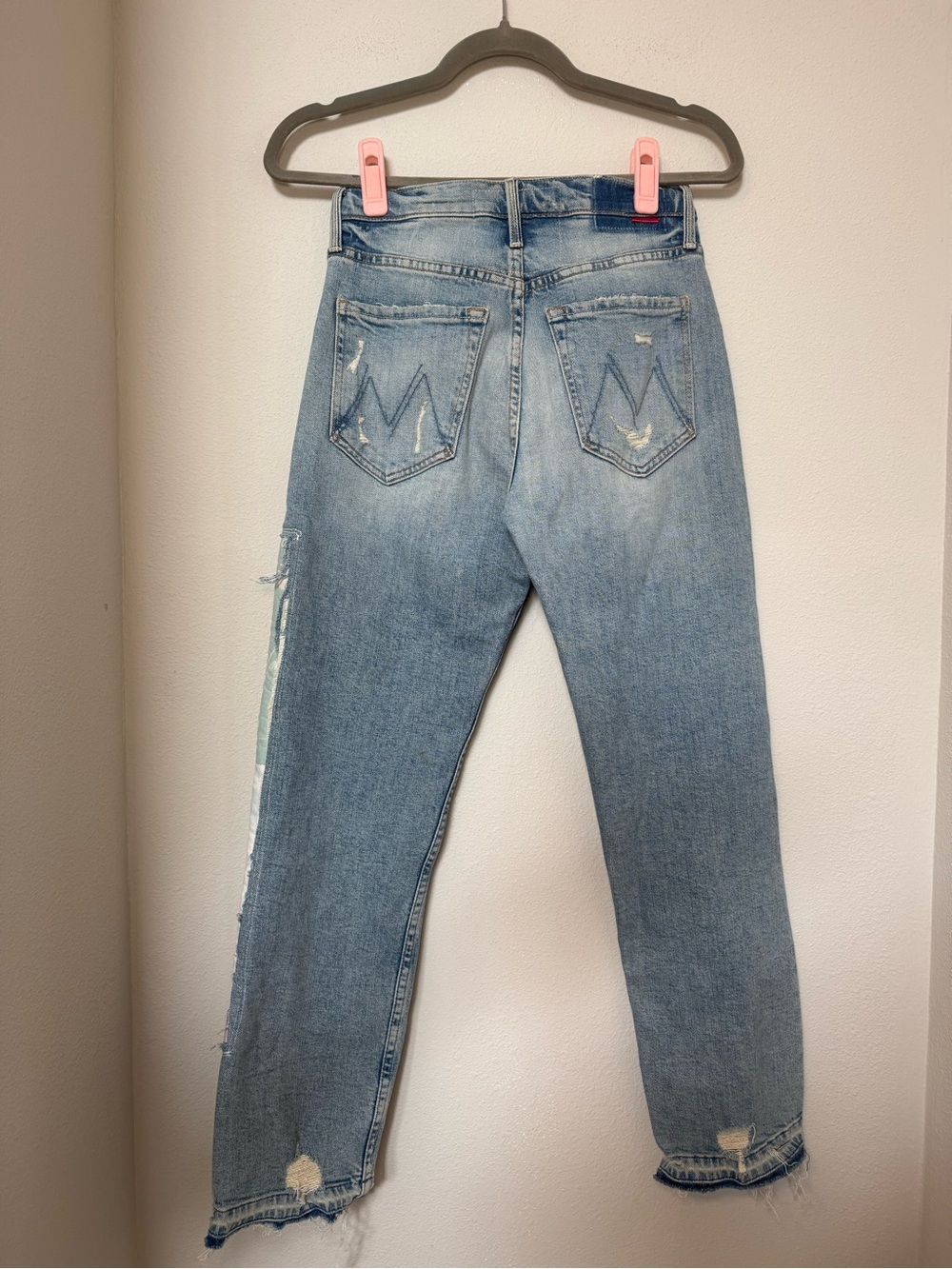 Mother Denim x Carolyn Murphy Patchwork Tomcat Ankle Undone Hem in New Hobbies - Picture 7 of 11